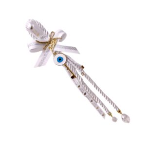 Χειροποίητο γούρι 2026 με μεταλλικό κλειδί, σμάλτο προστασίας και φιόγκο