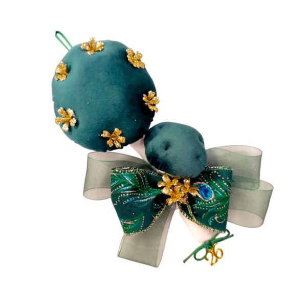 Χειροποίητο γούρι 2026 υφασμάτινο μανιτάρι σε πράσινο