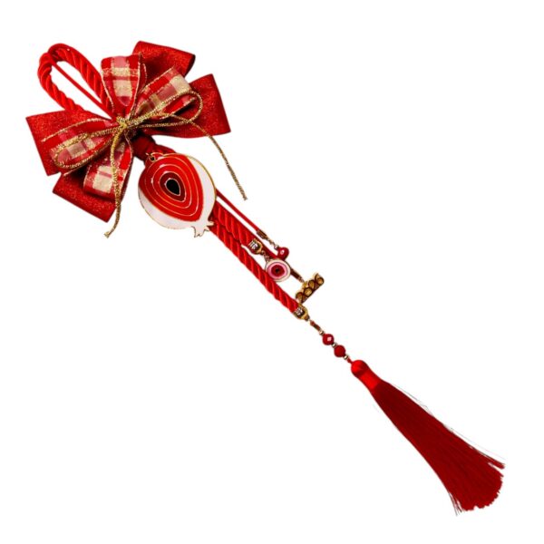 Χειροποίητο γούρι “Μεταλλικό Ρόδι με Σμάλτο 2026” σε έντονο κόκκινο χρώμα, σύμβολο τύχης και ευημερίας. Ιδανικό δώρο για κάθε γιορτινή περίσταση.