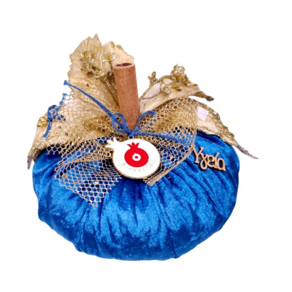 Χειροποίητη Διακοσμητική Κολοκύθα 2026 Sapphire Royal Μπλε Βελούδο Avenue Fashion