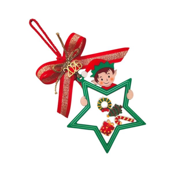 Γούρι 2026 με πράσινο αστέρι, ξωτικό και vintage λεπτομέρειες.