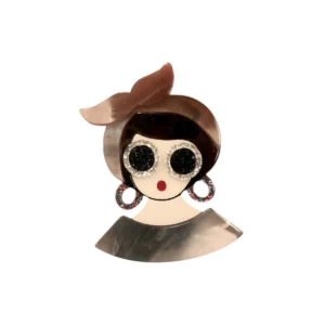 ΚΑΡΦΙΤΣΕΣ Plexiglass 16 Καρφίτσα plexiglass με glitter μάτια, φιόγκο και κοσμήματα.