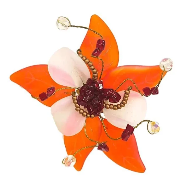 Περίτεχνη χειροποίητη γυναικεία καρφίτσα με ιδιαίτερα υλικά - Avenue Fashion.