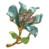 Καρφίτσα Λουλούδι Azure Blossom με γαλάζιο σμάλτο και κρύσταλλα