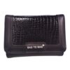 Γυναικείο Πορτοφόλι Bag to Bag μικρό μαύρο με croco υφή και δύο θέσεις.