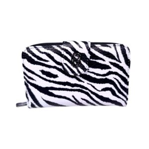 Γυναικείο Πορτοφόλι Bag to Bag με zebra print μοτίβο, δύο θέσεις και μεταλλικό "B".