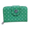 Γυναικείο Πορτοφόλι Bag to Bag σε πράσινο χρώμα με λευκό monogram pattern και ασημένιο κούμπωμα.