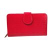 Γυναικείο Δερμάτινο Πορτοφόλι Croco κόκκινο με 3 θέσεις Avenue Fashion