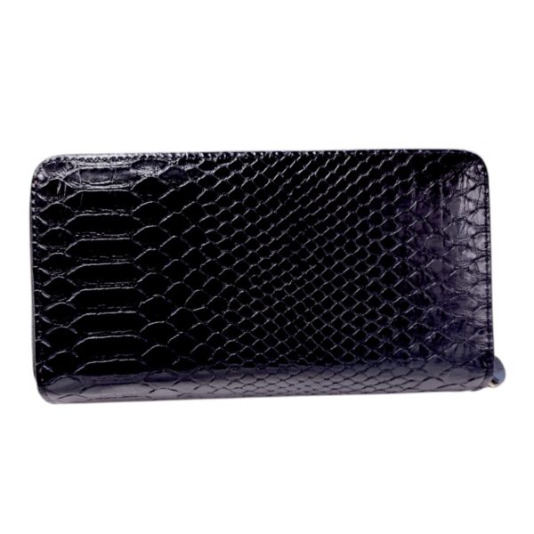 Γυναικείο Δερμάτινο Πορτοφόλι Snake: All-Black Luxury Επιλογή | Avenue Fashion