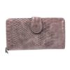 Γυναικείο Δερμάτινο Πορτοφόλι Snake taupe με 2 θέσεις και φερμουάρ Avenue Fashion