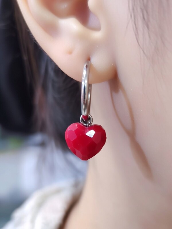 Ατσάλινα Σκουλαρίκια Καρδιά Avenue Fashion Luxury Jewelry