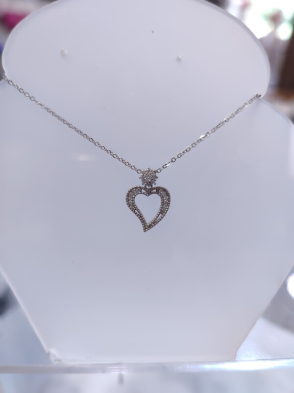 Ασημί κολιέ καρδιά "Eternal Harmony" με Ζιργκόν