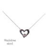 Pure Heart: Ασημί Ατσάλινο Κολιέ Καρδιά με Sparkling Κρύσταλλο