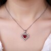 Ασημί ατσάλινο κολιέ καρδιά Crimson Pearl με κόκκινη πέτρα Avenue Fashion