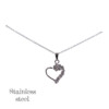Sparkling Heart: Ασημί Ατσάλινο Κολιέ Καρδιά με Ζιργκόν