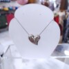 Silver Abstract Heart: Ασημί Ατσάλινο Κολιέ Καρδιά με Μοντέρνο Σχεδιασμό