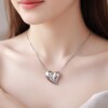 Silver Abstract Heart: Ασημί Ατσάλινο Κολιέ Καρδιά με Μοντέρνο Σχεδιασμό
