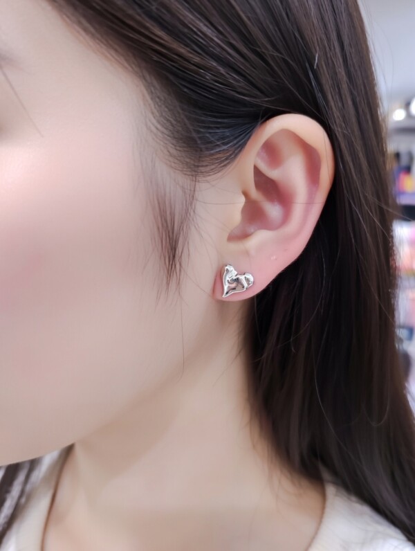 σκουλαρίκια ατσάλινα abstract καρδιά