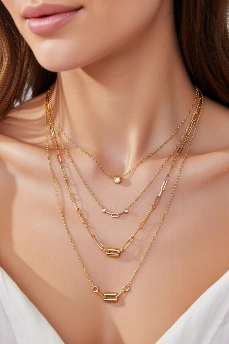 Χρυσά Ατσάλινα Κολιέ