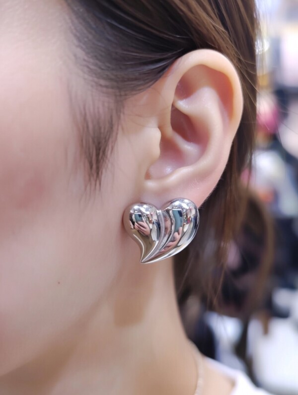 σκουλαρίκια ατσάλινα liquid καρδιά