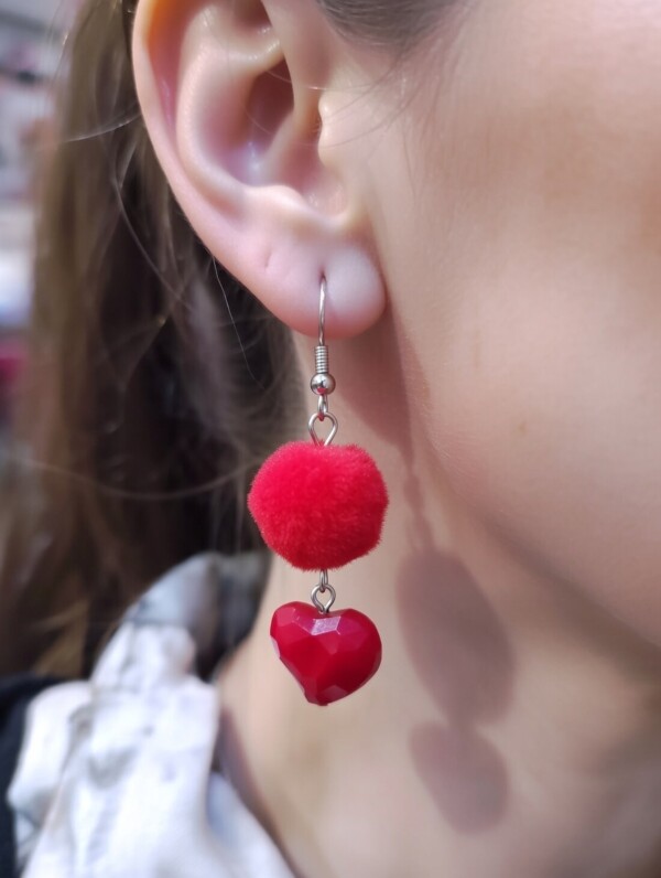 Κόκκινα Σκουλαρίκια Velvet Heart Avenue Fashion Luxury Jewelry