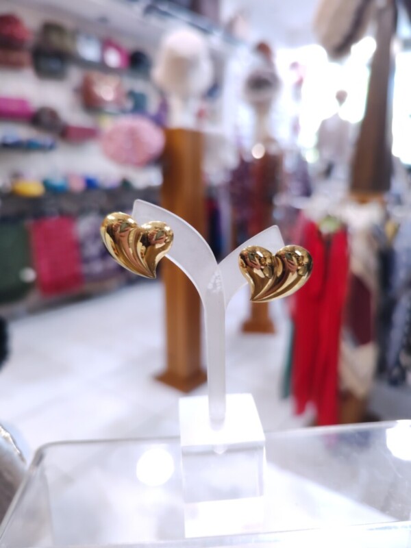 Ατσάλινα Σκουλαρίκια Sculpted Heart Glow