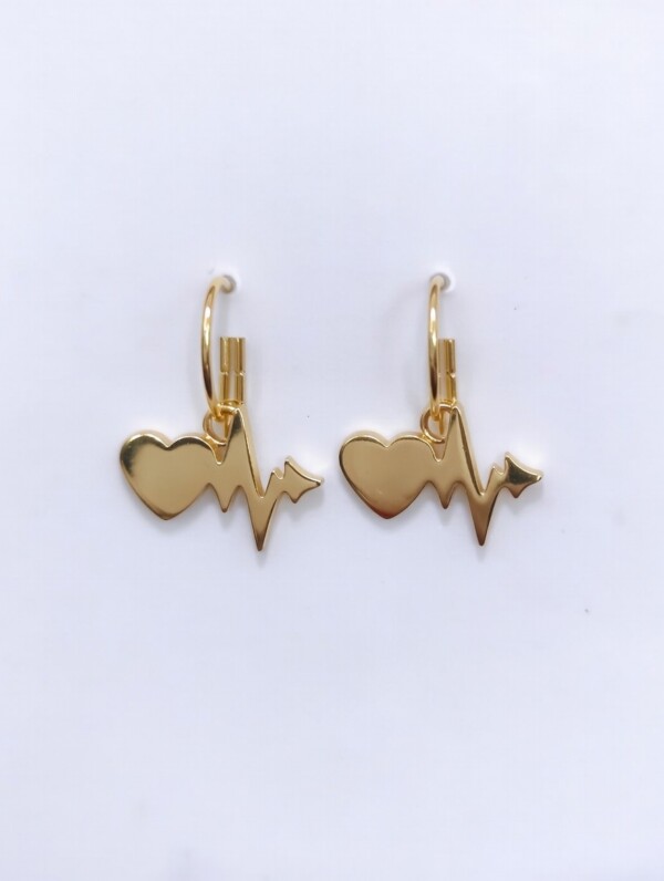 σκουλαρίκια ατσάλινα καρδιά EKG