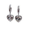 Ατσάλινα Σκουλαρίκια Κρίκοι με Καρδιά Avenue Fashion Crystal Jewelry