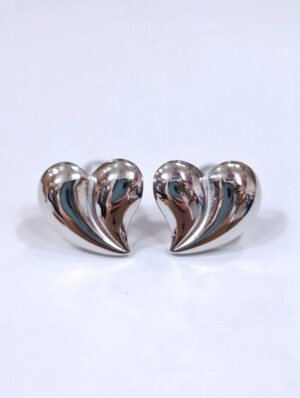 σκουλαρίκια ατσάλινα liquid καρδιά