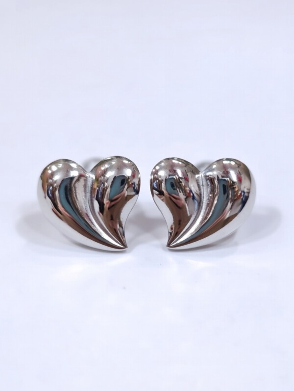 σκουλαρίκια ατσάλινα liquid καρδιά