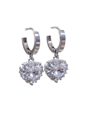 Ατσάλινα Σκουλαρίκια με Καρδιά Ζιργκόν Avenue Fashion