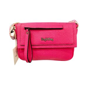 Τσάντα χιαστί Bag to Bag φούξια με ανάγλυφη υφή και ρυθμιζόμενο ιμάντα