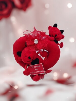 loutrini-kardia-arkoudakia-inferno-love-avenue-fashion Λούτρινη Καρδιά με Αρκουδάκια κολασμένος έρωτας με δαντέλα και κρύσταλλο Avenue Fashion Αθήνα Καλλιθέα